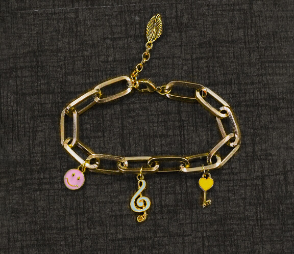 Music Charm Golden Bracelet